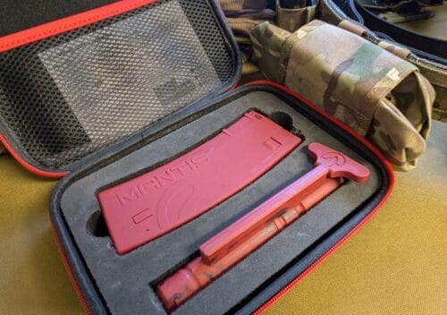 A Mantis BlackbeardX dry-fire training system in its protective carrying case.
